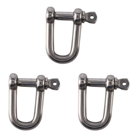 

3X M6X38mm Straight D-Shackle Short Stainless Steel AISI 316