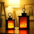 thumbnail image 2 of pitrice Portable LED Fireplace Lantern Flamless Fire Effect Lamp for Home Garden M Square, 2 of 8