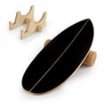 thumbnail image 1 of Gymax Balance Board Trainer Wooden Balancing Board w/Cork Roller & Storage Rack Black & Natural, 1 of 10