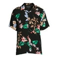 thumbnail image 3 of No Boundaries Men's Print Button Front Resort Shirt with Short Sleeves, Sizes XS-3XL, 3 of 5