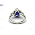 thumbnail image 2 of Blue Sapphire 925 Sterling Silver Women Gifts Ring, Victorian Blue Sapphire Engagement Ring., 2 of 2