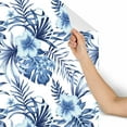 thumbnail image 4 of MuralsPrint Hibiscus Plumeria Floral Blue Palm Leaves Removable Wallpaper - 24'' inch x 10'ft, 4 of 5