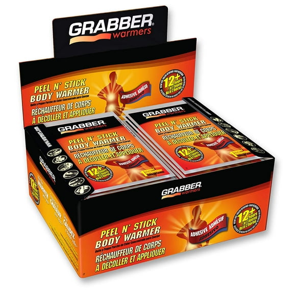 (40 Count) GRABBER WARMERS Peel N' Stick Body Warmers, Long Lasting Safe Natural Odorless Air Activated Warmers, Up to 12 Hours of Heat
