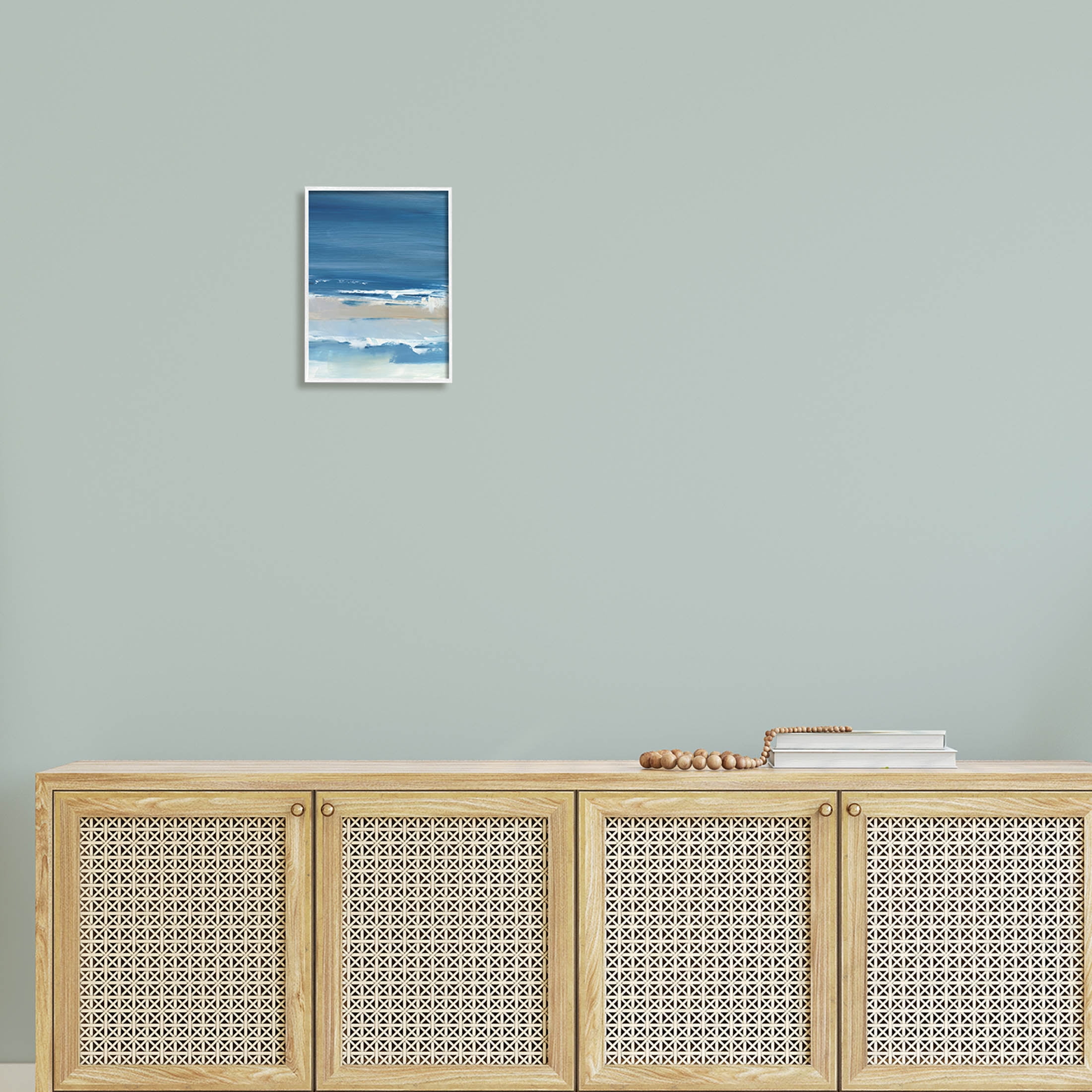 Stupell Industries Crashing Waves Ocean Shoreline Beach Painting White Framed Art Print Wall Art, Design by Ethan Harper