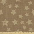thumbnail image 1 of Vintage Upholstery Fabric by the Yard, Star Patterns in Retro Style Striped Illustration Universe Elements, Decorative Fabric for DIY and Home Accents, Caramel and Champagne by Ambesonne, 1 of 5