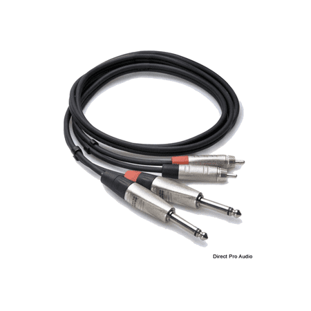 UPC: 0728736050860 | Hosa Pro HPR-001.5 Unbalanced Interconnect  REAN 1/4 in TS to RCA  1.5 ft