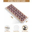 thumbnail image 4 of Black Red,Stair Treads for Wooden Steps Indoor Runner Rug Carpet,Abstract Minimalist Geometric Lines Stripes Art 15 Pieces Peel and Stick Staircase Step Treads Covers Washable Throw Door Mats,30"x8", 4 of 6
