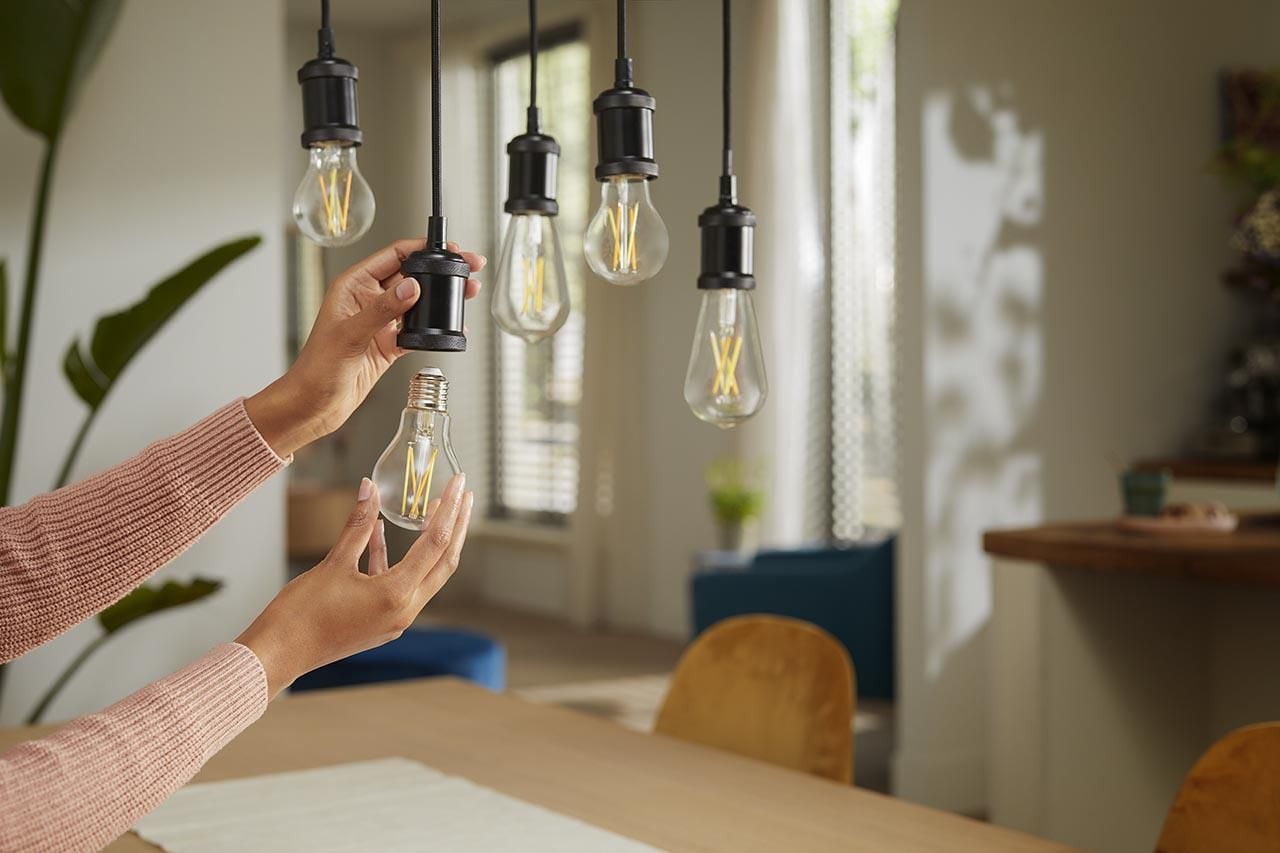 PHILIPS 8W  75W ST19 Medium Base Soft White Warm Glow LED Light Bulbs - Clear Glass, 2 Pack, Philips ST19 LED