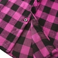 thumbnail image 5 of Button Down Plaid Shirts Men Casual Long Sleeve Preppy School Hoodies Fall Fashion Color Block Cherecked Hooded Shirt Jackets Hot Pink L, 5 of 5