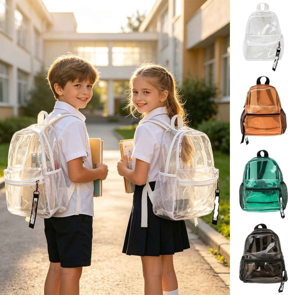 LYHaoo Transparent Beach Backpack For Summer Travel And Day Trips Clear See Through Daypack