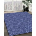 thumbnail image 3 of Ahgly Tapis d'Intérieur Lavable en Machine Carré Transitionnel Bleu Ardoise Clair, 3 Pieds Carré, 3 of 7