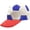 White+blue, variant on Yellow Green Soccer Shaped Baseball Cap Football Fans Cheer Hat 1Pc