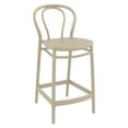 thumbnail image 1 of Compamia Victor Contemporary Resin Indoor Outdoor Counter Stool - Set of 1, Taupe, 1 of 8