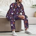 thumbnail image 5 of Mens Pajamas Set, Halloween Sweet Candy Button Down Long Sleeve Loungewear Sleepwear Pjs sets for Men, 5 of 5