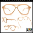 thumbnail image 2 of Womens Boyfriend Large Retro Vintage Style Thick Plastic Racer Sunglasses Peach - Clear, 2 of 8