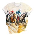 thumbnail image 4 of Binmer T-shirt Imprimé Décontracté à Motif de Cheval à Manches Courtes et Col Rond pour Femme, 4 of 5