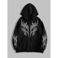 thumbnail image 2 of Unisex Y2K Zip Up Hoodie Oversized Gothic Punk Hooded Sweatshirt Casual Streetwear Hooded Jacket Emo Alternative Clothes, 2 of 4