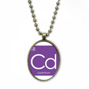 Chestry Elements Period Table Transition Metals Cadum Cd Necklace Vintage Chain Bead Pendant Jewelry Collection