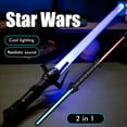 thumbnail image 1 of 2 piezas 2 en 1 espada luminosa que cambia de 7 colores espada luminosa expandible con sonido juguete de cosplay para niños adultos regalo de Halloween y Navidad, 1 of 10