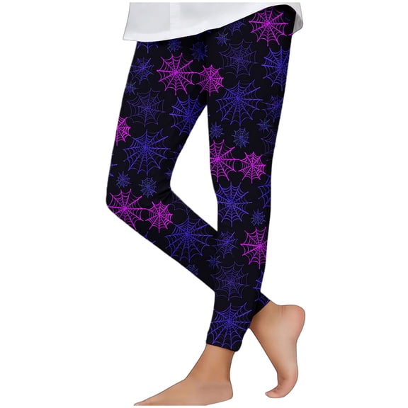 IFNWSV Leggings for Girls Halloween Print Pull On Stretchy Opaque Tights Casual Everyday Bottom Multicolor 3-4 Years