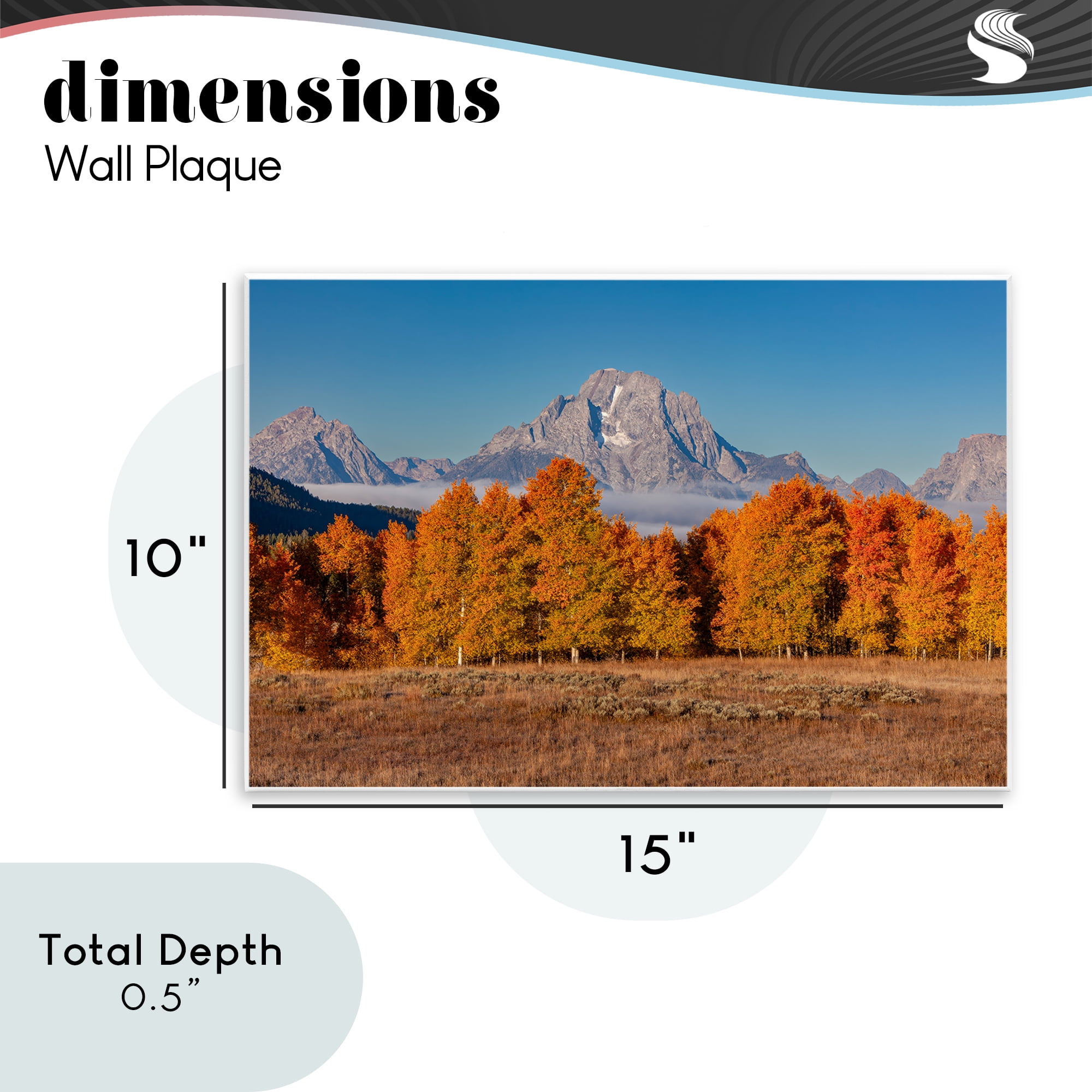 Autumn Tree Line With Mountain Wall Plaque Art, design by Shelley Carlisle