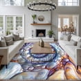 thumbnail image 3 of 6'x9' Area Rugs, Purple Orange Indoor Outdoor Area Rug for Living Room Bedroom, Modern Abstract Art Moire Washable Bathroom Rugs Kitchen Floor Carpet Mats Home Decor Aesthetic, 3 of 8