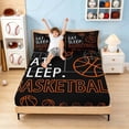 thumbnail image 3 of meiyoeat Eat Sleep Basketball Full Size Sheetsfor Boys Teens,Sport Basketball Bed Sheets, 4pcs, 1 Flat Sheet, 1 Fitted Sheet and 2 Pillowcases, 3 of 6