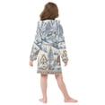 thumbnail image 7 of FORMRS Niños Bathrobe Unisex Hooded Robe Soft Plush Pajamas Sleepwear, Size 10-12T, Blue Snowy Mountain, 7 of 7