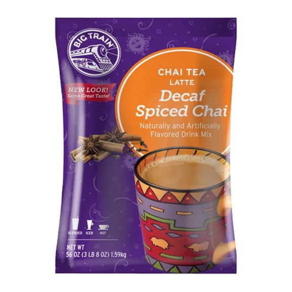 Big Train Decaf Spiced Chai Tea Latte Mix cs 4/3.5 lb