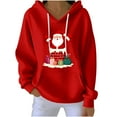 thumbnail image 2 of Yteetum Women's Oversized Christmas Hoodies Crewneck Christmas Print Long Sleeve Knit Pullover Drawstring Hooded Sweatshirts Top Womens Loose Xmas Holiday Print Round Neck Hoodies Fall Clothes, 2 of 4