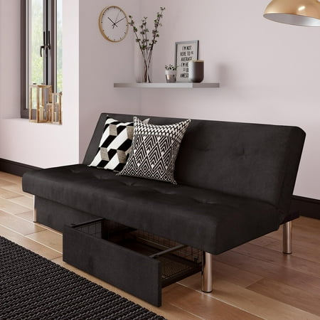 Realrooms Stacey Futon With Storage Drawers Black Realrooms Stacey Futon With Storage Drawers Black