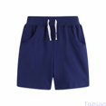 thumbnail image 2 of Fozruso Toddler Kids Ctton Comfort Soft Sport Shorts Boys Girls Casual Running Shorts with Elastic Drawstring(Blue), 2 of 7