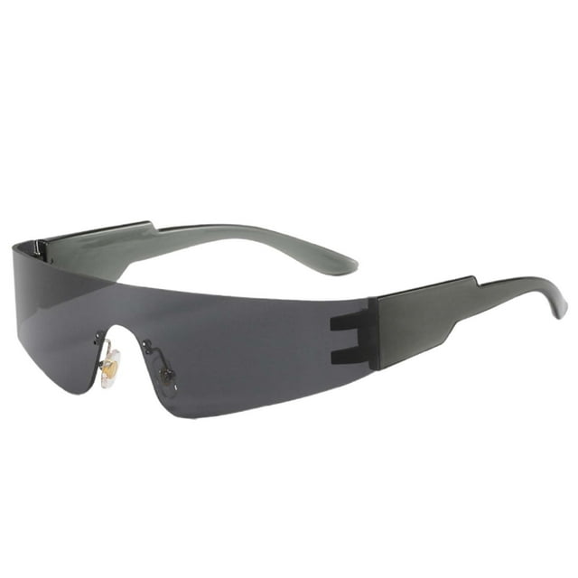 XASZHN Lunettes de Soleil Unisexes Sans Monture Style Punk Design Coloré Mode pour Sports Noir Taille Unique