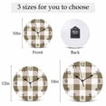 thumbnail image 6 of Wall Clock Brown White Buffalo Plaid Clocks PVC Silent Non-Ticking Battery Operated Decorative Classic Checked Round Clock for Home Living Room Kitchen Bedroom Office School Wall Decor 10 Inch, 6 of 9