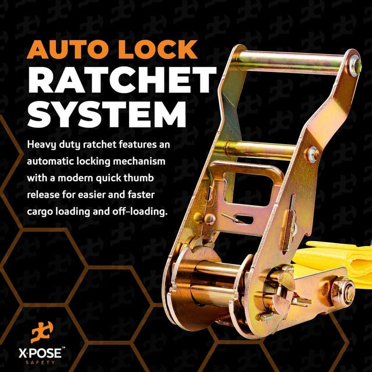 Ratchet Straps Heavy Duty - 1 Inch x 15 Foot Tie Down Straps Ratchet Operated with Double S Hooks - Ratcheting Moving Straps for Truck Bed and Car Cargo - Kayak and Motorcycle Tie Down Straps 4 Pack
