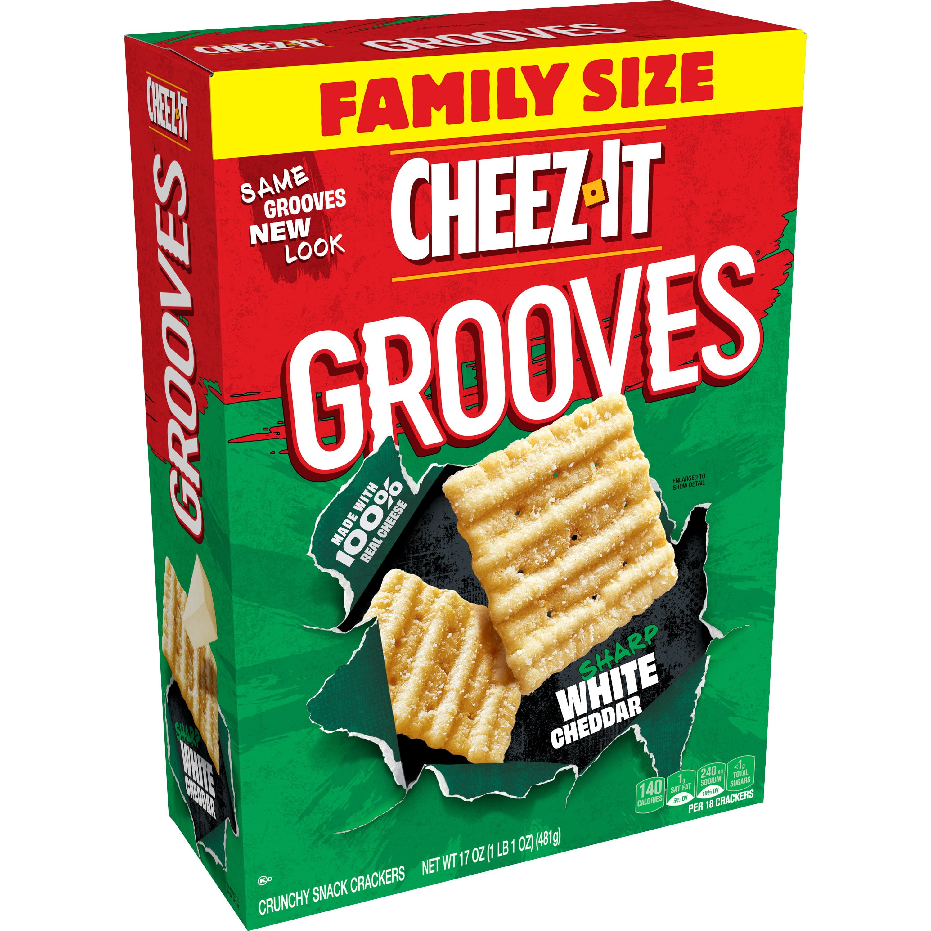 CheezIt, Crunchy Cheese Snack Crackers, White Cheddar, Family Size, 17 Oz