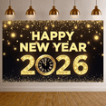 thumbnail image 6 of Colorful Fireworks Happy New Year Banner Golden Lettering 2026 New Year Display Festive Design Sparkling Elements New Year Backdrop for New Year Party 2026 Celebration Holiday Gathering, 6 of 9