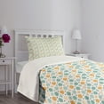 thumbnail image 3 of Ambesonne Teal and White Quilted Bedspread Set 2 Pcs, Eastern Mosaic, Twin Size, Turquoise Orange White, 3 of 5