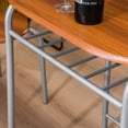 thumbnail image 3 of UHOMEPRO 3 PCS Dining Table Set, Wooden Dining Set with Metal Frame and Shelf Storage, Dining Room Table Set with 2 Chairs, Small Kitchen Table Set, Restaurant Breakfast Bistro Home Furniture, Brown, 3 of 8