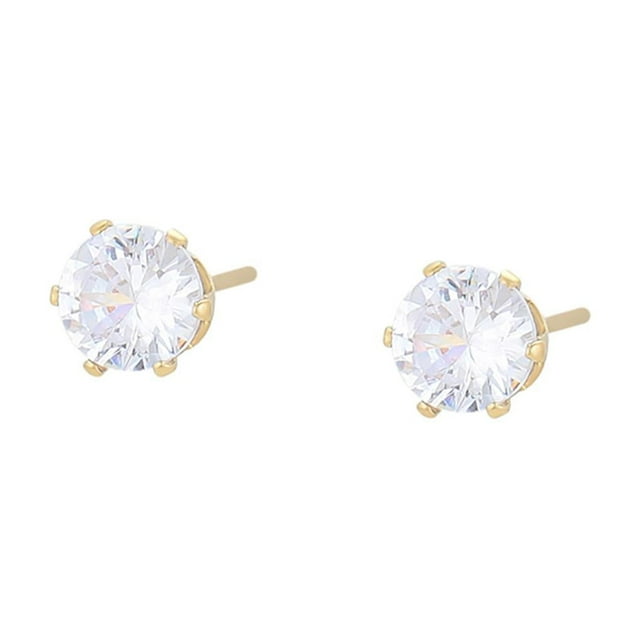 Clásicos Aretes Broquel Cristal Swarovski Dama Oro Laminado dorado Unitalla