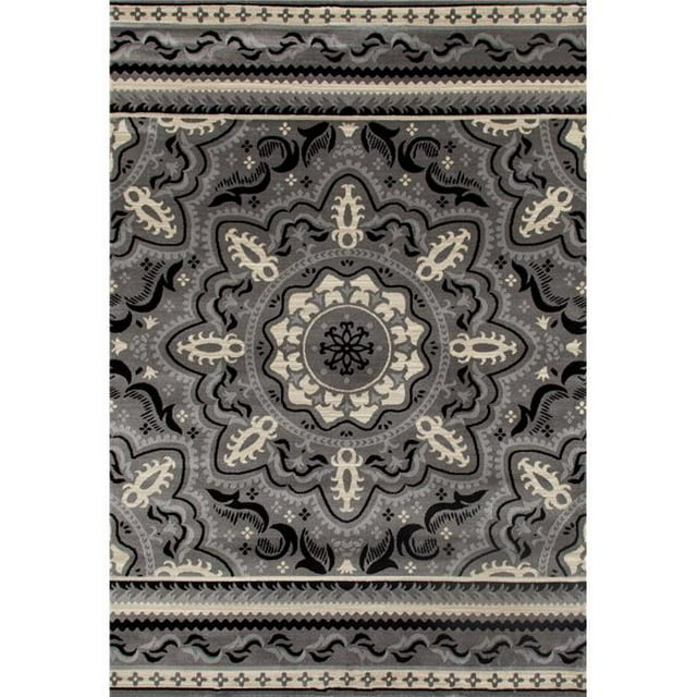 Art Carpet 24330 5 x 8 ft. Milan Collection Fanciful Woven Area Rug, Gray