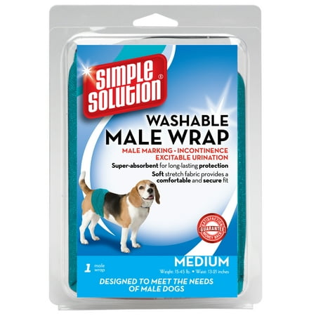 Simple Solution Washable Male Wrap Dog Diaper, Medium, 1 pack
