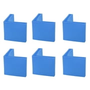 6 Pcs Blue Plastic Angle Iron Foot L Shaped Edge Floor Protector 30 x 30mm