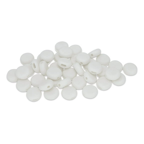 Silicone Cord Lock, White, Round, Package of 48