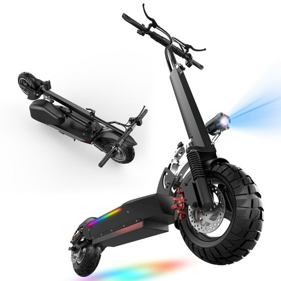 Electric Scooter Adults, 1200W Peak Motor, 30MPH Top Speed Electric Scooter with Seat, 45 Miles Range, 10" Off Road Tires Scooter, Dual Suspesnsion, Folding Commuting E Scooter for Adults