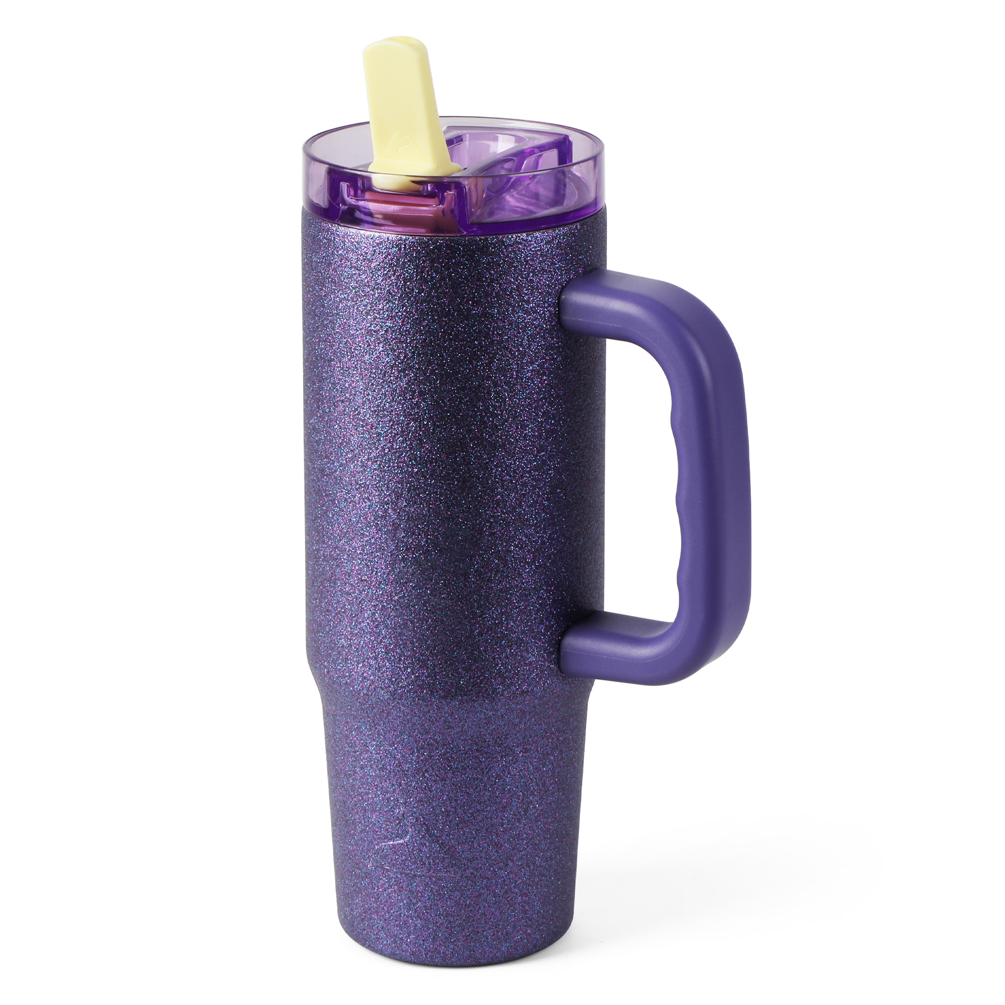 Ozark Trail 30 oz Limited Edition Stainless Steel Insulated Tumbler with Handle, Purple Glitter
