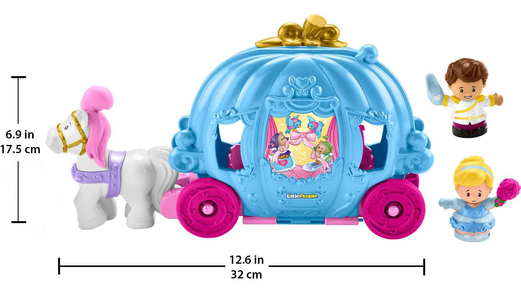 Disney Princess Cinderella’s Dancing Carriage Little People Toddler Playset with Horse & Figures - image 5 of 6