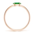 thumbnail image 2 of ANGARA Natural Oval Emerald Off-Centered Solitaire Ring With Diamonds in 14K Rose Gold for Women (Size-6x4mm) | May Birthstone, Birthday, Anniversary, Jewelry Gift for Women | Natural Emerald Ring, 2 of 10