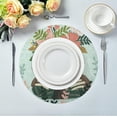 thumbnail image 3 of SKYSONIC Sloth Tropical Flower Round Placemats for Dining Table Non-Slip Heat-Resistant Polyester Table Mats Set of 6 Washable Table Mats for Kitchen Dining Table Decoration, 3 of 5