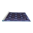 thumbnail image 2 of Ahgly Company Machine Washable Indoor Rectangle Oriental Blue Traditional Area Rugs, 6' x 9', 2 of 4